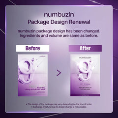 Numbuzin No. 9 Full Face Lift Mask with Lifting Tape (4 Masks x 48ml)