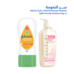 مجموعة سر النعومة ( فير ليدي شاور كريم - جونسون زيت جل بالزهور )