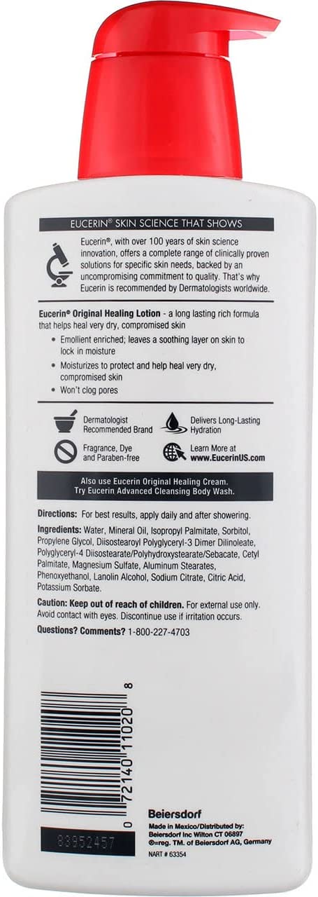 Eucerin Original Body Lotion for Very Dry Skin Fragrance Free (500ml)