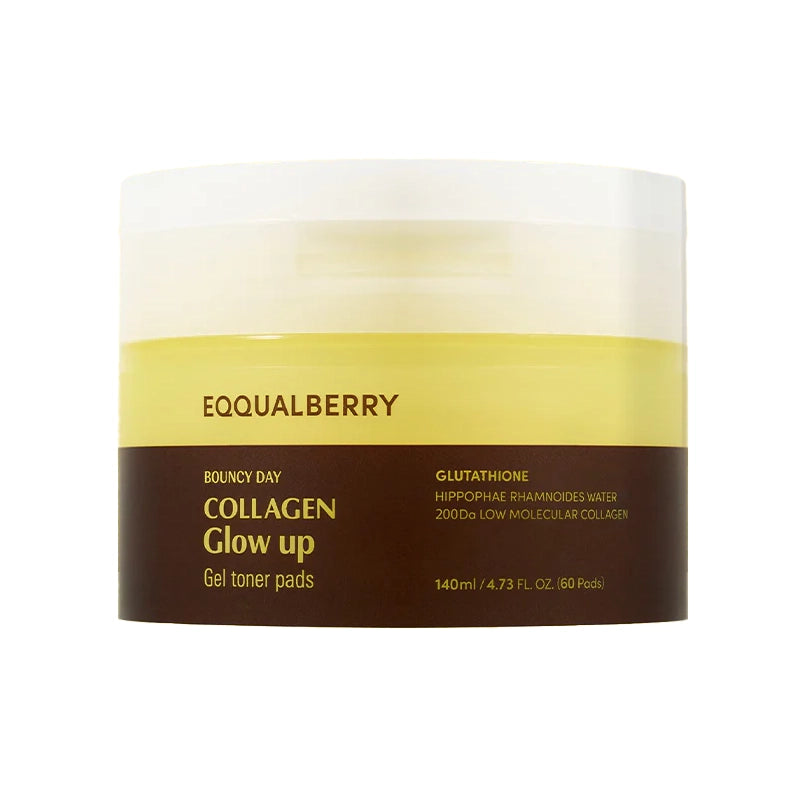 ايكوال بيري مسحات تونر جل بالكولاجين والجلوتاثيون لإشراقة البشرة (60 وسادة / 140مل)