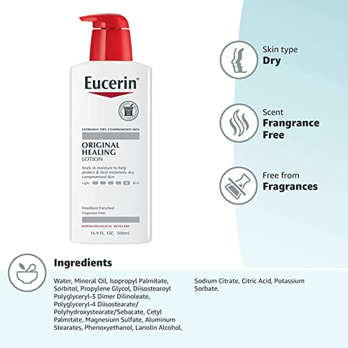 Eucerin Original Body Lotion for Very Dry Skin Fragrance Free (500ml)