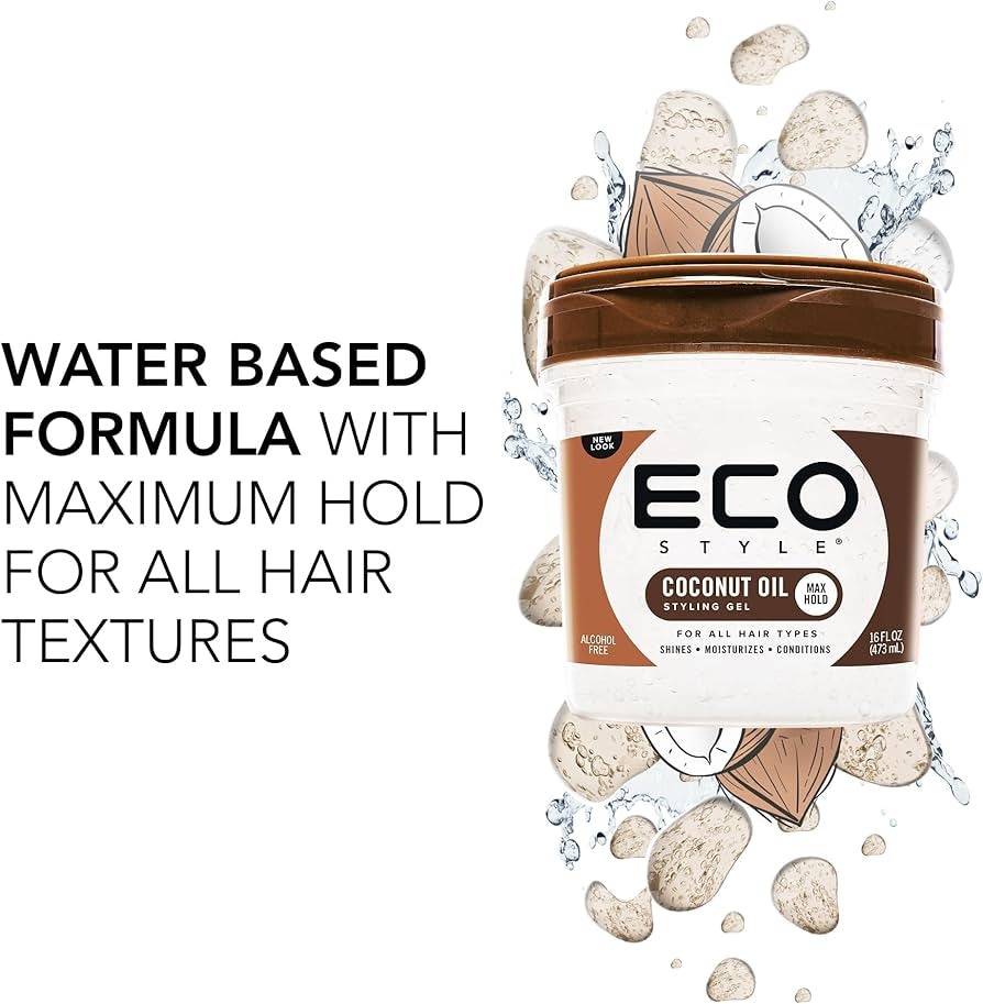 Eco Styling Gel with Coconut Oil for Strong Hold, Moisturization and Natural Shine (473ml)