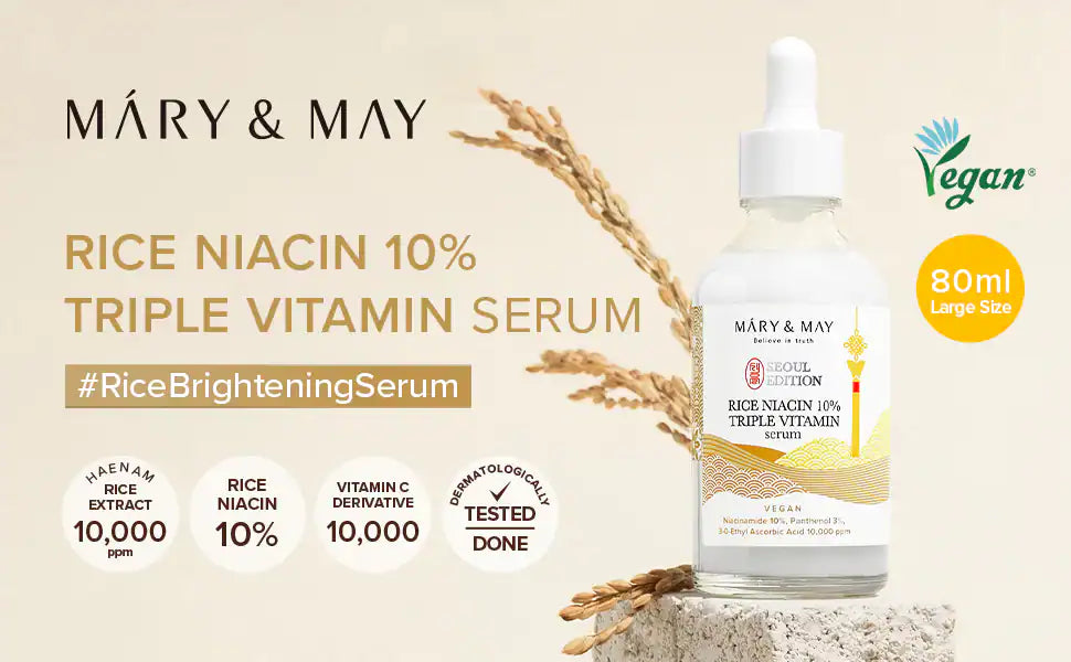 Mary&May Rice and Niacinamide Serum for Skin Brightening and Even Tone (80ml) 