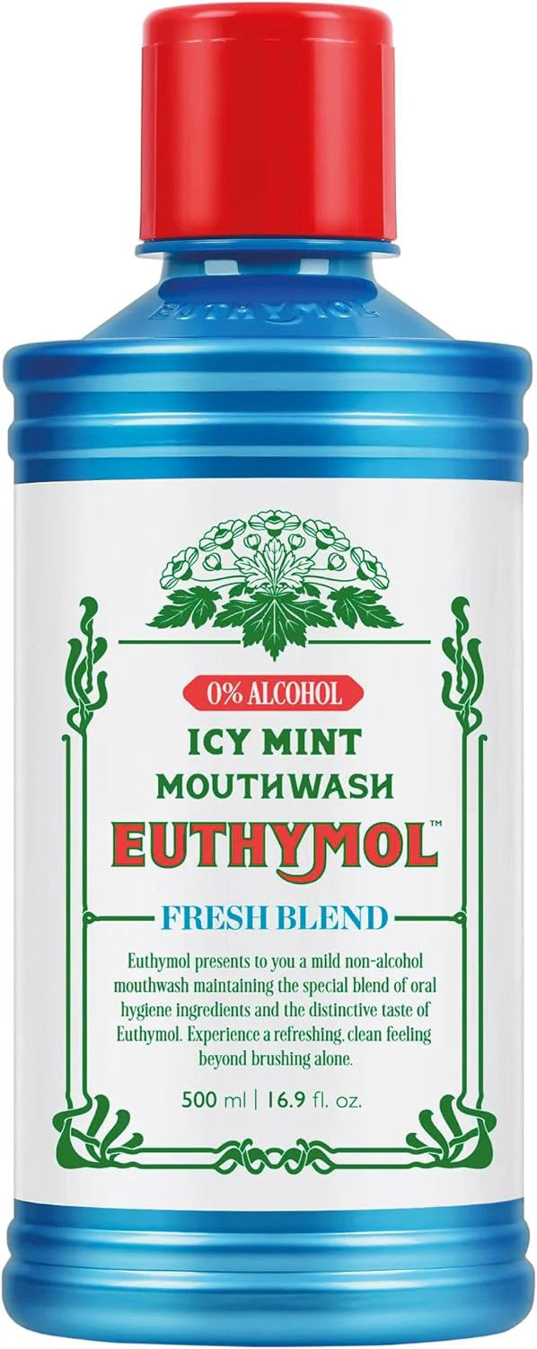 Euthymol Mouthwash Icy Mint 0% Alcohol (500ml)