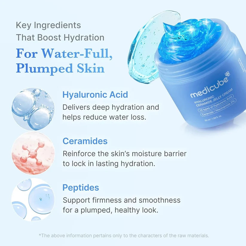 Medicube Hyaluronic Ceramide Jelly Cream for Hydration and Skin Barrier Support (50ml)