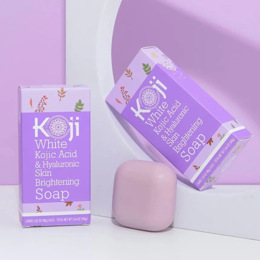 Koji White Skin Lightening Soap with Kojic Acid and Hyaluronic Acid (80g x 2)