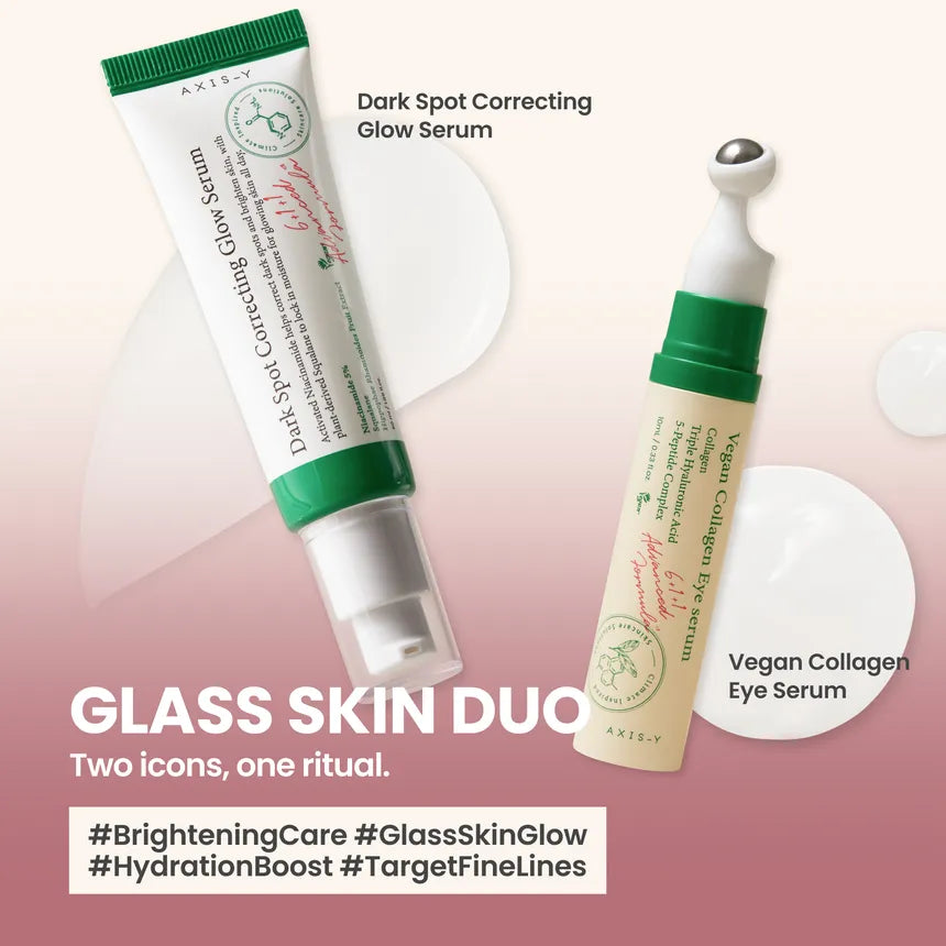 اكسيس واي مجموعة البشرة الزجاجية (سيروم التوهج + سيروم العين)