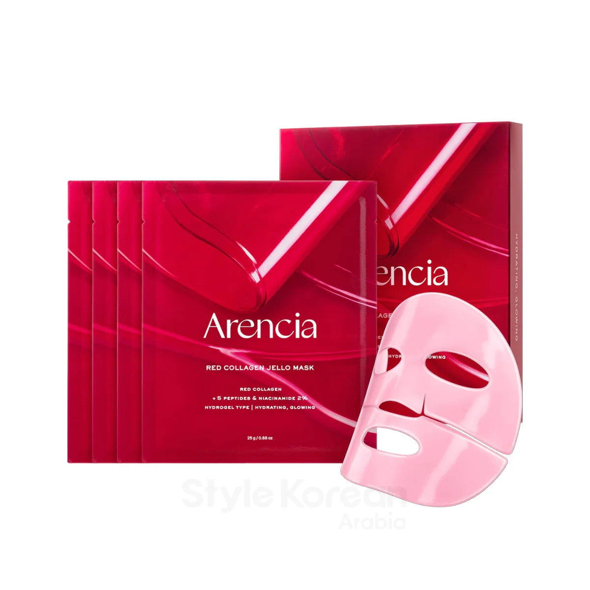 Arencia Red Collagen Mask for Lifting and Radiance (4 Pieces)