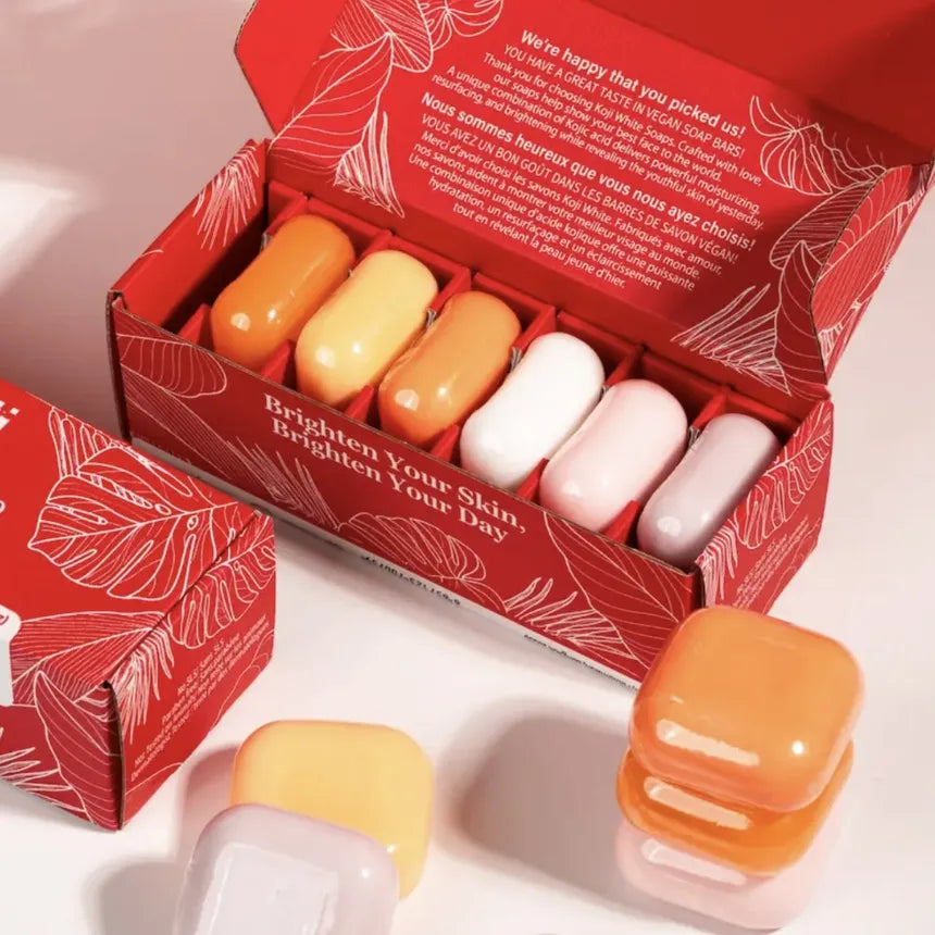 Koji White Kojic Acid Skin Lightening Soap Set 6 Types