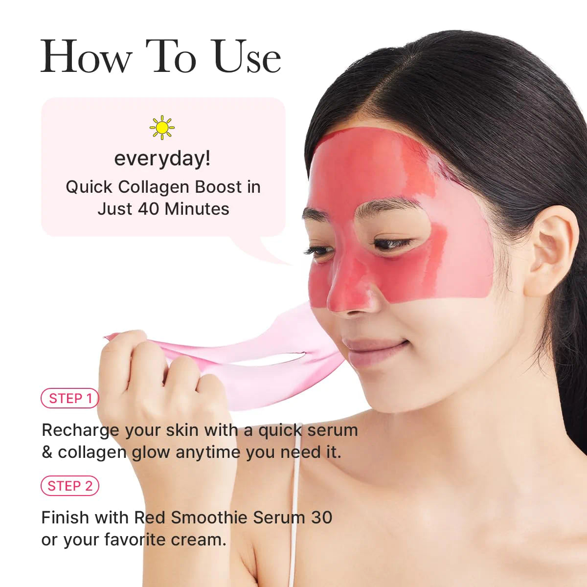 Arencia Red Collagen Mask for Lifting and Radiance (4 Pieces)