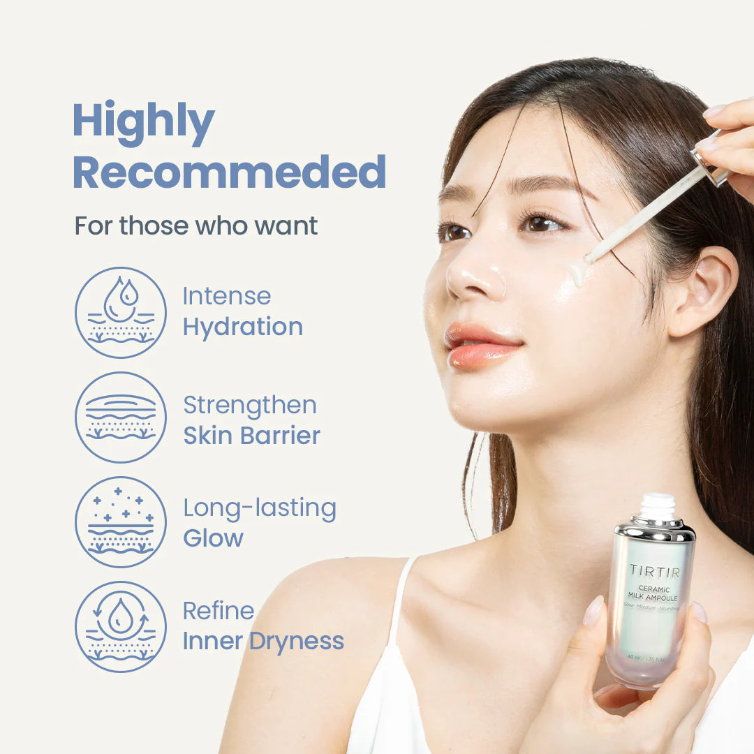 TIRTIR Ceramic Milk Ampoule for Plump and Radiant Skin (10ml) Mini Size
