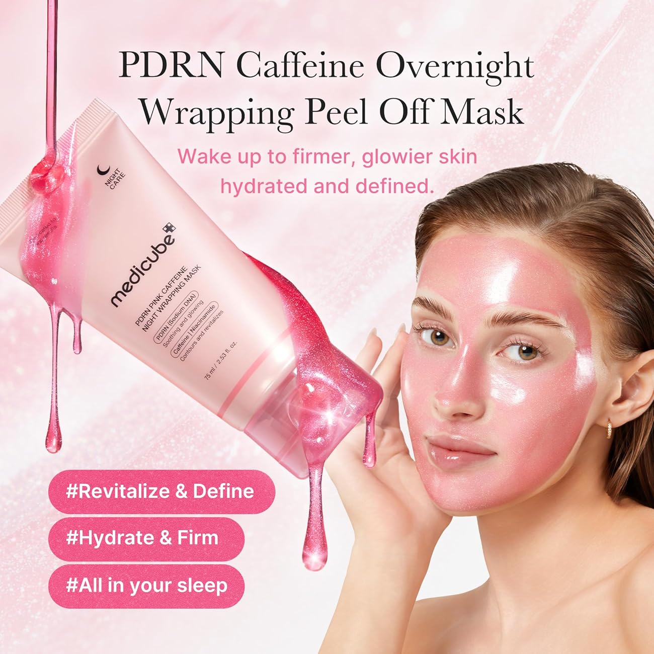 Medicube PDRN Pink Caffeine Overnight Wrapping Mask 75g 