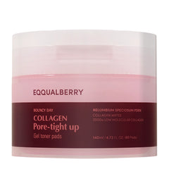 EQQUALBERRY Collagen Toner Pad for Tightening Pores and Smoothing Skin (60 Pads / 140ml)