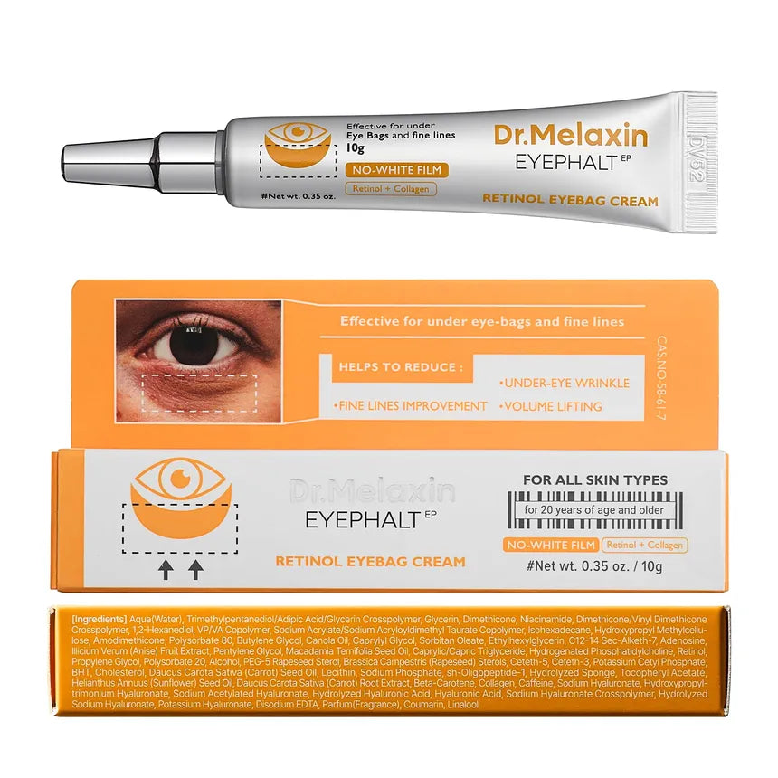 Dr. Melaxin Retinol Cream to Reduce Puffiness and Wrinkles Under the Eyes (10ml)