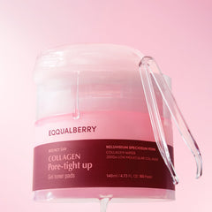 EQQUALBERRY Collagen Toner Pad for Tightening Pores and Smoothing Skin (60 Pads / 140ml)
