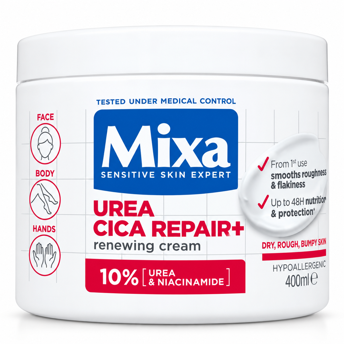 Mixa Urea Cica Repair Cream for Very Dry Skin (400ml)