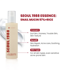 Seoul 1988 Essence Snail &amp; Rice Moisturizing Cream (100ml)