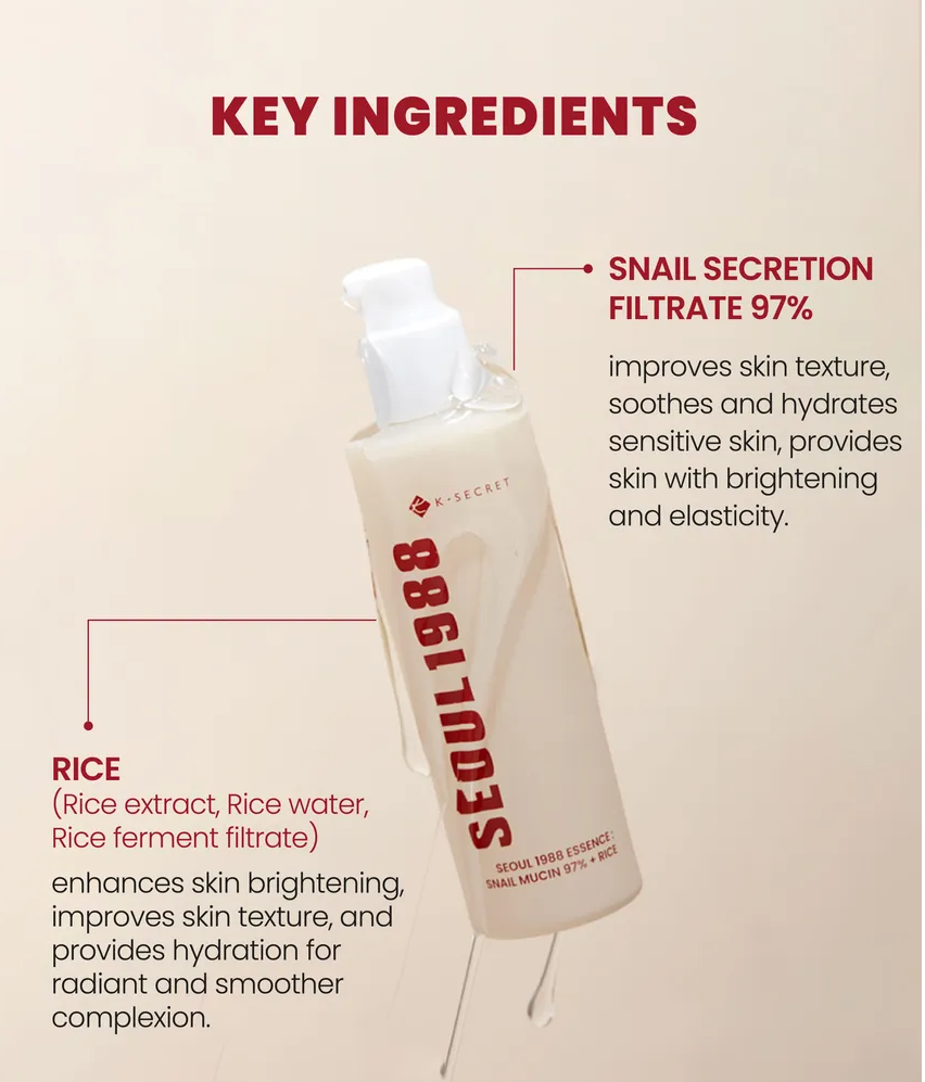 Seoul 1988 Essence Snail &amp; Rice Moisturizing Cream (100ml)