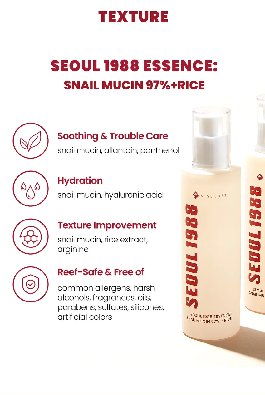 Seoul 1988 Essence Snail &amp; Rice Moisturizing Cream (100ml)