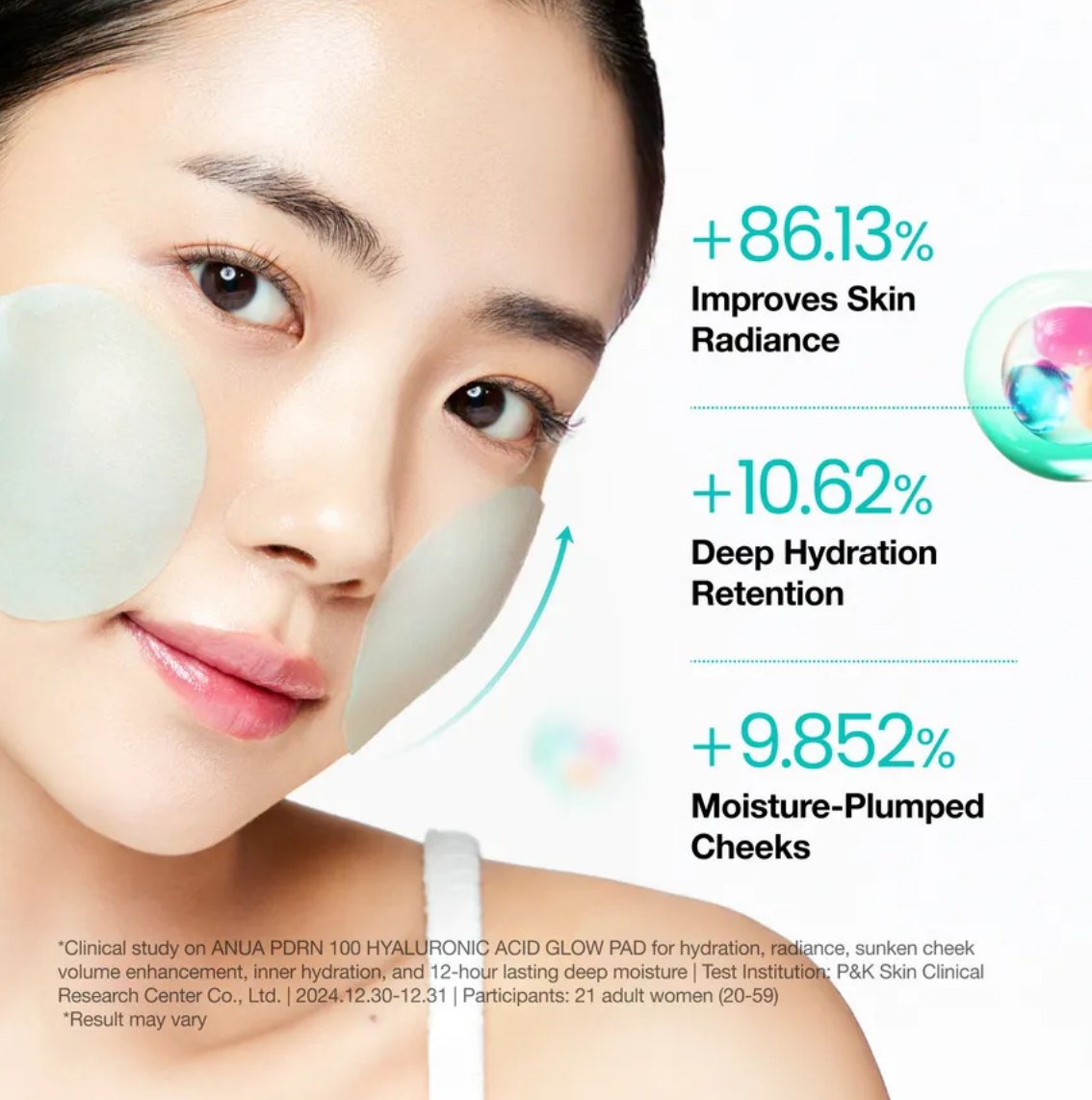 Anwa Glow Swabs with Hyaluronic Acid and PDRN (60 pcs)