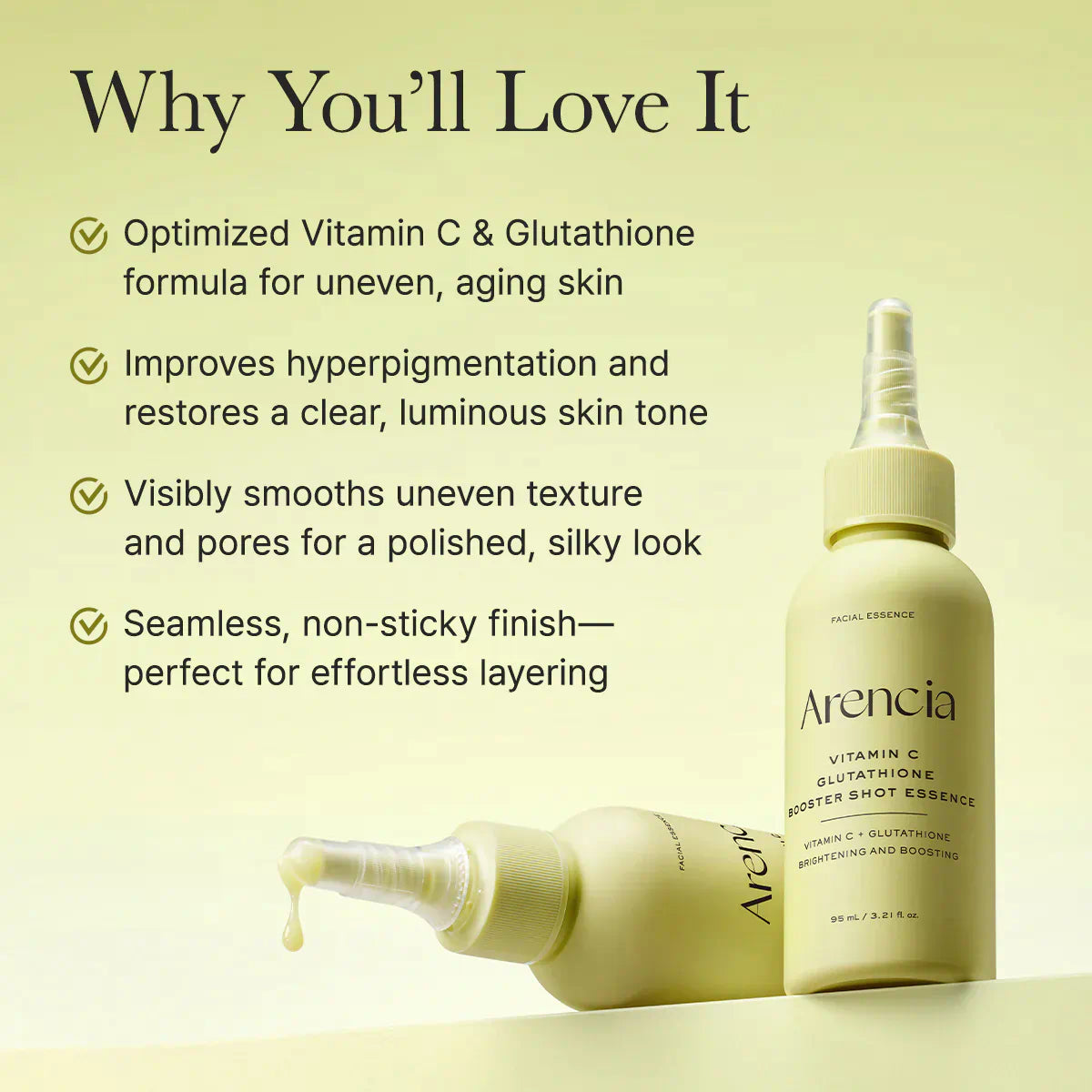 Arencia Essence Vitamin C & Glutathione Booster Shot for Radiance and Pigmentation (95ml)